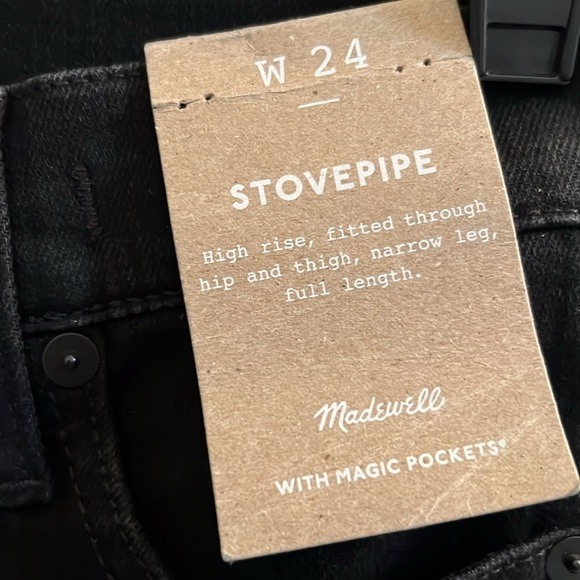 Madewell Black Stovepipe Jeans Size 24 - Picture 10 of 13